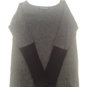 French connection colorblock drapey sweater S black gray